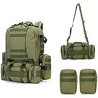 Рюкзак тактический с съемными подсумками 60л олива, SL, Хорошее качество, Городской рюкзак, ранец, Рюкзак