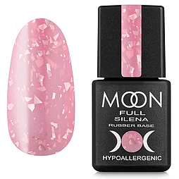 Каучукова База для гель лаку Moon Full Silena №2027 рожева зі срібною поталлю 8 мл