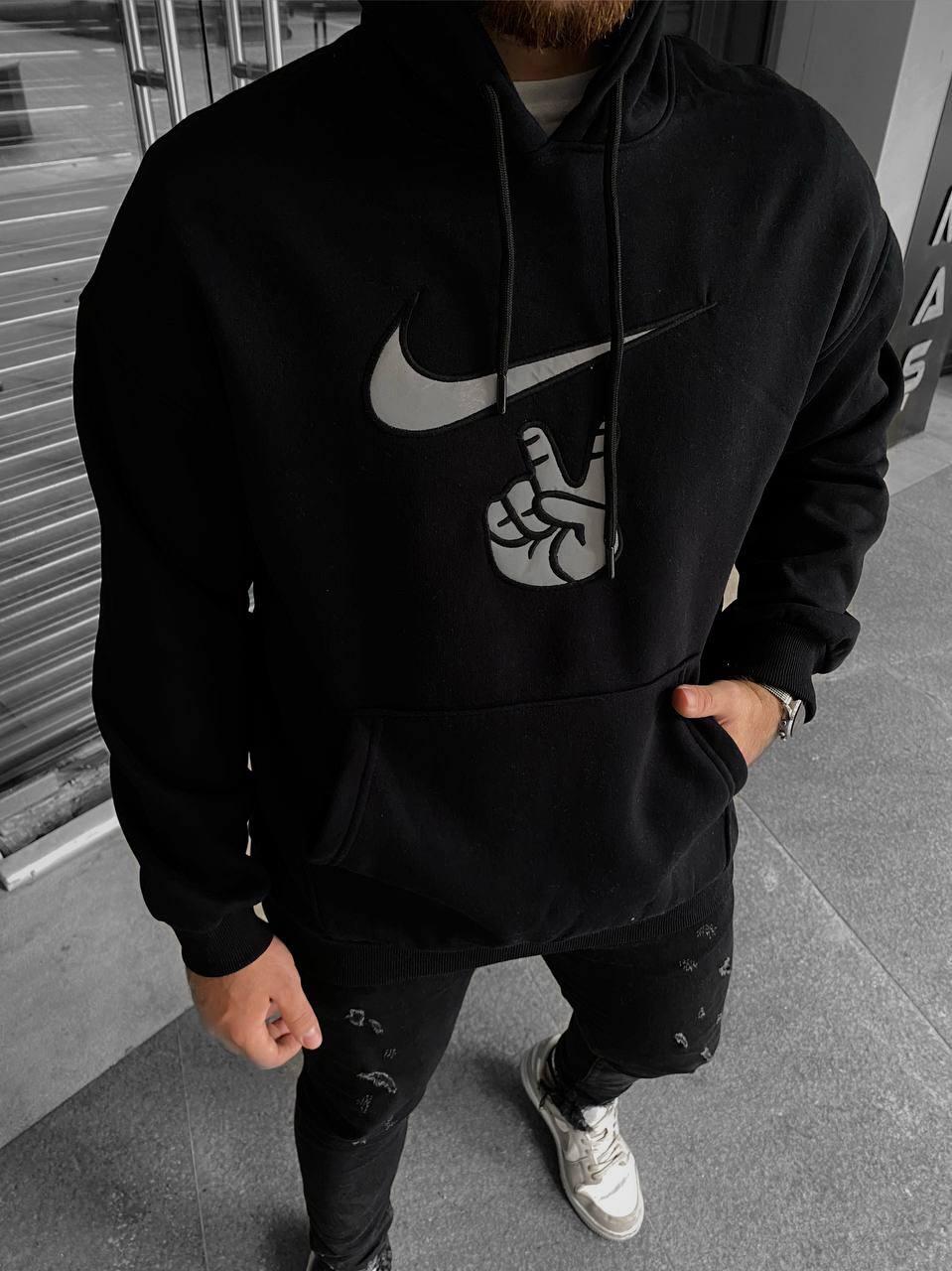 Чоловіча кофта худі Nike M1266 чорна S, фото 1