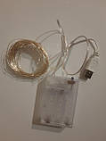 Гірлянда НА БАТАРЕЙКАХ +USB 50 LED 5м. тепла біла  РОСА світлодіодна, фото 6