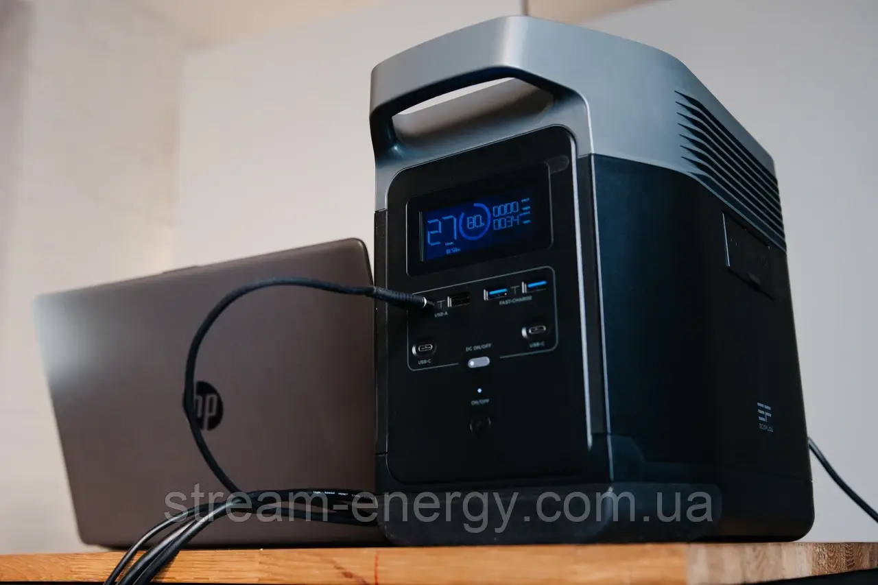 Зарядна станція EcoFlow DELTA (1260 Вт·г) для квартири, для дому, для телефону, комп'ютера, офісу, лікарні, фото 1