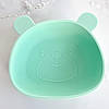 Тарілка силіконова дитяча, глибока ВЕДМЕДИК (м'ята) силіконовий посуд для першого  прикорму, фото 2