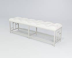 Пуф приліжковий Ренн метал Білий бархат довжина 115 см (Tenero TM)