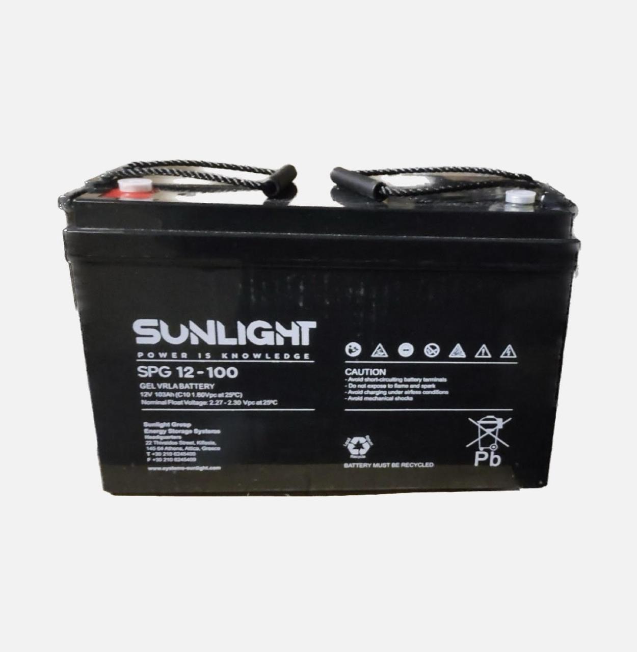 Акумуляторна батарея 12V 100Ah SUNLIGHT SPG GEL 12-100, фото 1