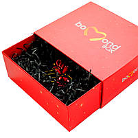 Коробка бокс для презента з кришкою з палітурного картону Елітна Преміум 180х210х80 мм, фото 2