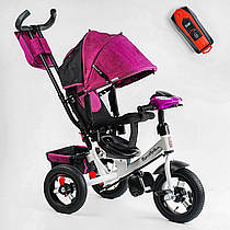 Велосипед триколісний для дівчинки Best Trike 3390/10-777 фара з USB, надувні колеса