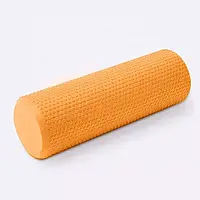 Масажний ролик для йоги, валик гладкий плоский EVA 45х15 см Жовтогарячий (MS 3231-1-OR)