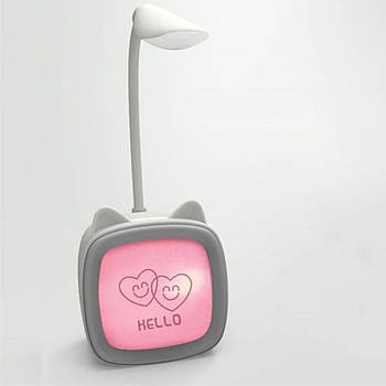 Лампа настільна з акумулятором від USB, Hello NO-05, Сірий / Дитячий настільний світильник-нічник