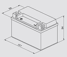 Акумулятор сухозаряджений BOSCH 0092M60070 AMG 6 Ah, 105 A