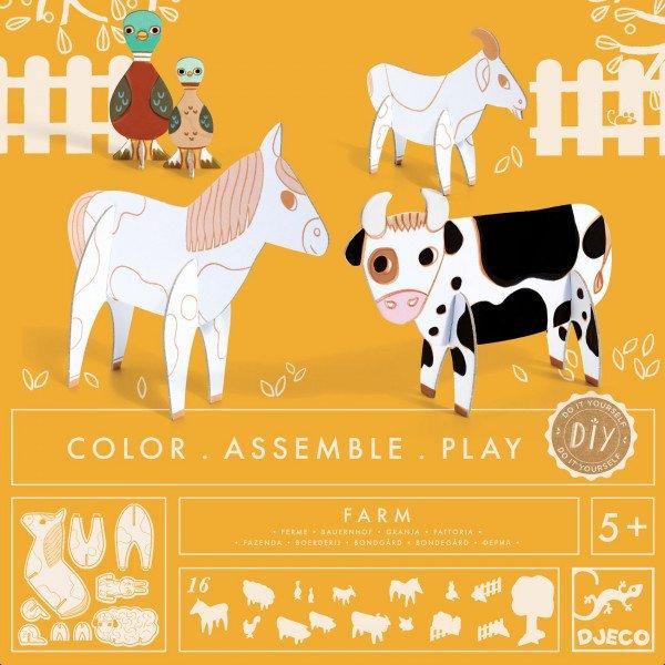 Творчий набір розфарбуй збери грай Djeco Ферма FARM DJ08000