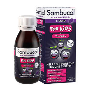 Sambucol Black Elderberry Liquid For Kids + Vitamin C 120 ml