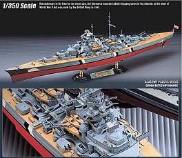 Bismarck. Збірна модель військового корабля у масштабі 1/350. ACADEMY 14109, фото 4
