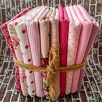 Набір-міні бавовняної тканини для рукоділля з 10 шт. рожевий