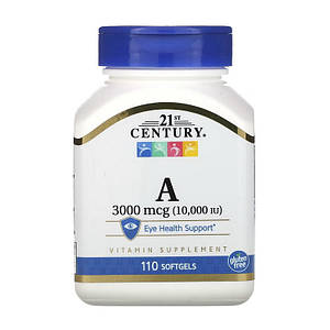 21st Century Vitamin A 3000 mcg (10 000 IU) 110 softgels