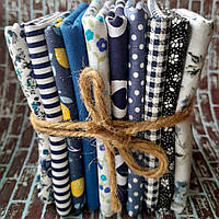 Набір-міні бавовняної тканини для рукоділля з 10 шт. синій