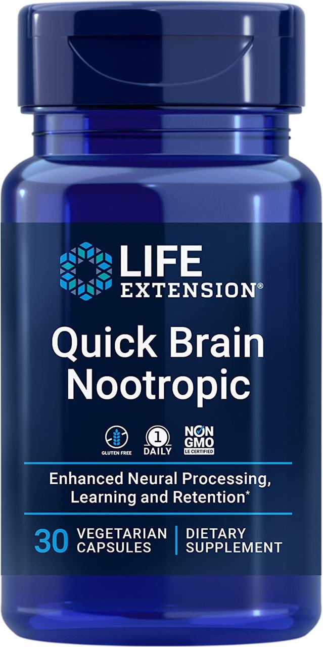 Life Extension Quick Brain Nootropic / Поживні речовини для мозку 30 капсул