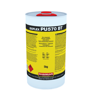 Однокомпонентна поліуретан-бітумна рідка гідроізоляція Ізофлекс ПУ-570 БТ / Isoflex PU-570 BT, 5 кг