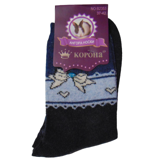 Жіночі шкарпетки ангора Корона 2353 37-42 сині, фото 1