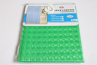 Шторка для ванной силіконова 3D 180*180 см 3d green, фото 3