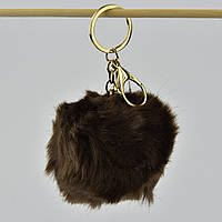 Брелок м'який застібка золотистого кольору з карабіном плюшевий бум коричневого кольору розмір 8х8 см