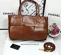 Женская брендовая сумка Bottega Veneta Боттега Венета в расцветках, модные сумки, стильные сумки Коричневый
