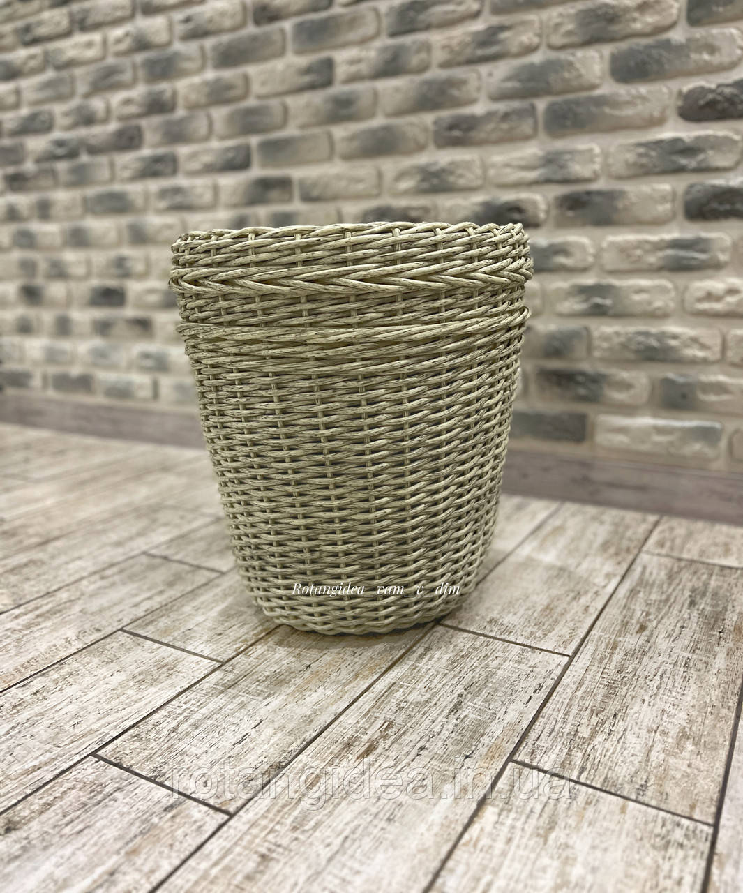Кашпо из искусственного ротанга, высокое, объем 20 л (ID#1731881650 ...