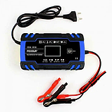 Зарядний пристрій для автомобільного акумулятора Foxsur 12V-24 V 8 A (сумісний зі олив'яно-кислотними), фото 5