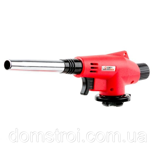 Пальник газовий, п'єзопідпал на курку, регулятор, подовжене сопло INTERTOOL GB-0022