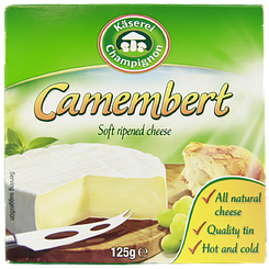 Сир Камамбер Казерай Camembert Käserei 125g 28шт/ящ ж/б (Код: 00-00001292)