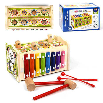 Дерев'яна інтерактивна гра (стукалка, ксилофон, у коробці) С 48710