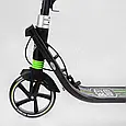 Самокат двоколісний великий Best Scooter L-22066 Зелений, PU 200 мм, амортизація, ручне гальмо, до 100 кг, фото 3