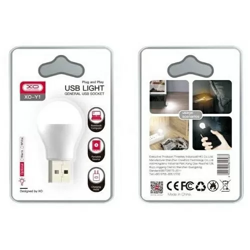 USB LED лампа XO Y1 для повербанка ноутбука USB зарядки фонарик, ночник для аварийного освещения 1.5 W / 5В - фото 10 - id-p1731985173