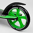 Самокат двоколісний з великими колесами Best Scooter 52266 Зелений, з амортизатором, PU 23/20 см, до 100 кг, фото 4