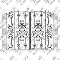 Ковані ворота з хвірткою 2600х2100 КОМПЛЕКТ ЕЛЕМЕНТІВ