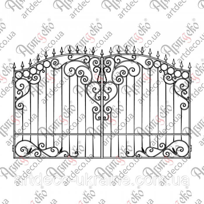 Ковані ворота 3500х2080. КОМПЛЕКТ ЕЛЕМЕНТІВ, фото 1