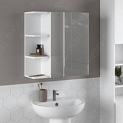 Тумба з 3 полицями та дзеркалом на стіну ванної 620 мм Настінні полиці у ванну кімнату з Ламінованого ДСП