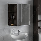 Навісна полиця з дзеркалом у ванну 620 мм Настінна шафа з дзеркалом 3 відкритими та 1 закритою полицею з ДСП, фото 5