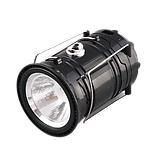 Кемпінгова переносна LED лампа JH-5800T (Power Bank, сонячна панель) з павербанком чорний, фото 6
