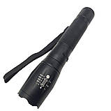 Ліхтар ручний акумуляторний STRONG LIGHT FLASHLIGHT 6061 ліхтарик з фокусуванням променя в металевому корпусі, фото 7