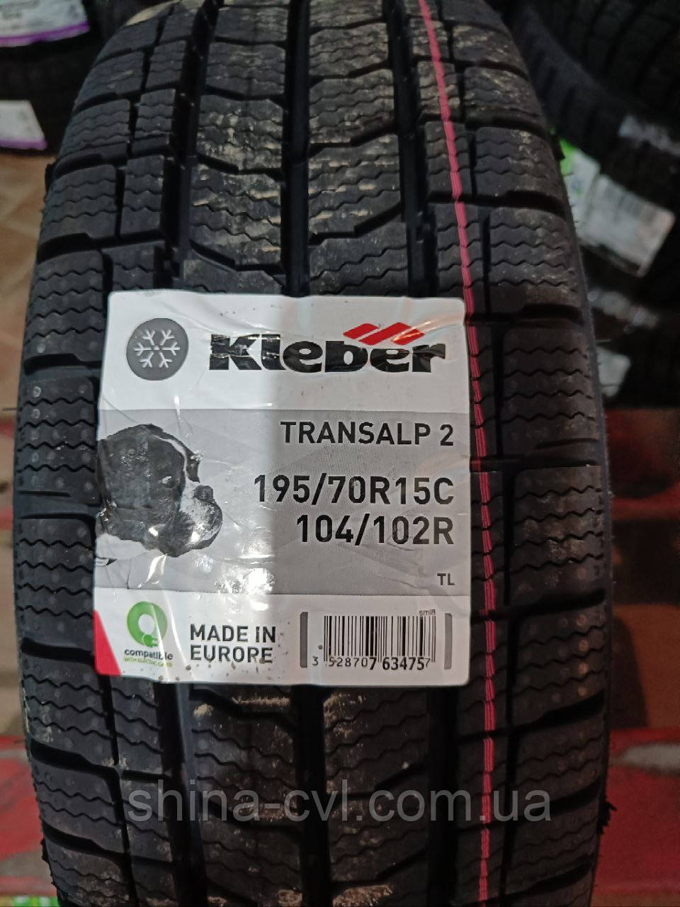 Зимові вантажні шини 195/70R15C 104/102R KLEBER TRANSALP 2