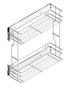 Карго 150 мм Rejs — 2 полиці, бічні, еф. Хром