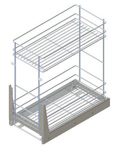 Карго 150 мм Rejs — 2 полиці, нижнє, еф. Хром