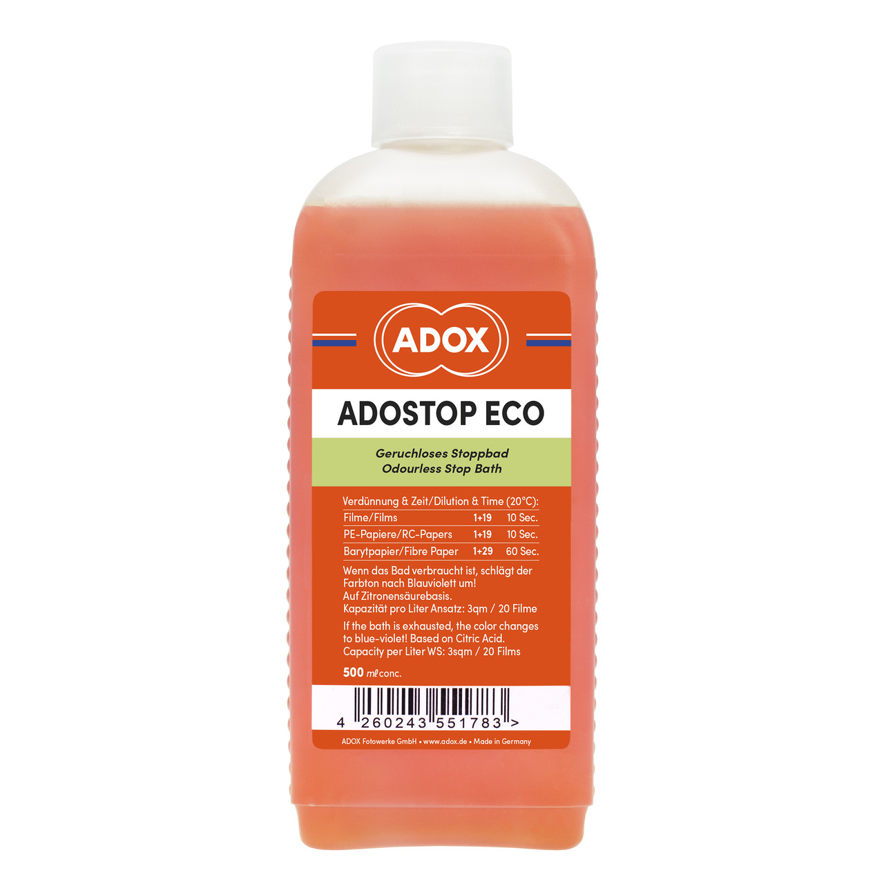 Стоп-ванна ADOX Adostop ECO 500 ml