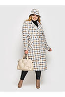 Двобортне жіноче пальто подовжене кашемірове Розміри 52 54 56 58