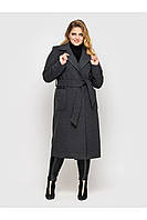 Двубортное женское пальто кашемировое серого цвета Размеры 50 52 54 56