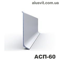 Плінтус накладний алюмінієвий АСП-60, 60х12х2600мм, без покриття, фото 2