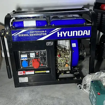 Генератор дизельный Трохфазний HYUNDAI DHY 7000LEK -3 на 5-5.5квт в наявності, фото 2