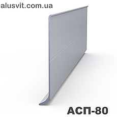Плінтус накладний алюмінієвий АСП-80, 80х12х2600мм, білий, фото 3