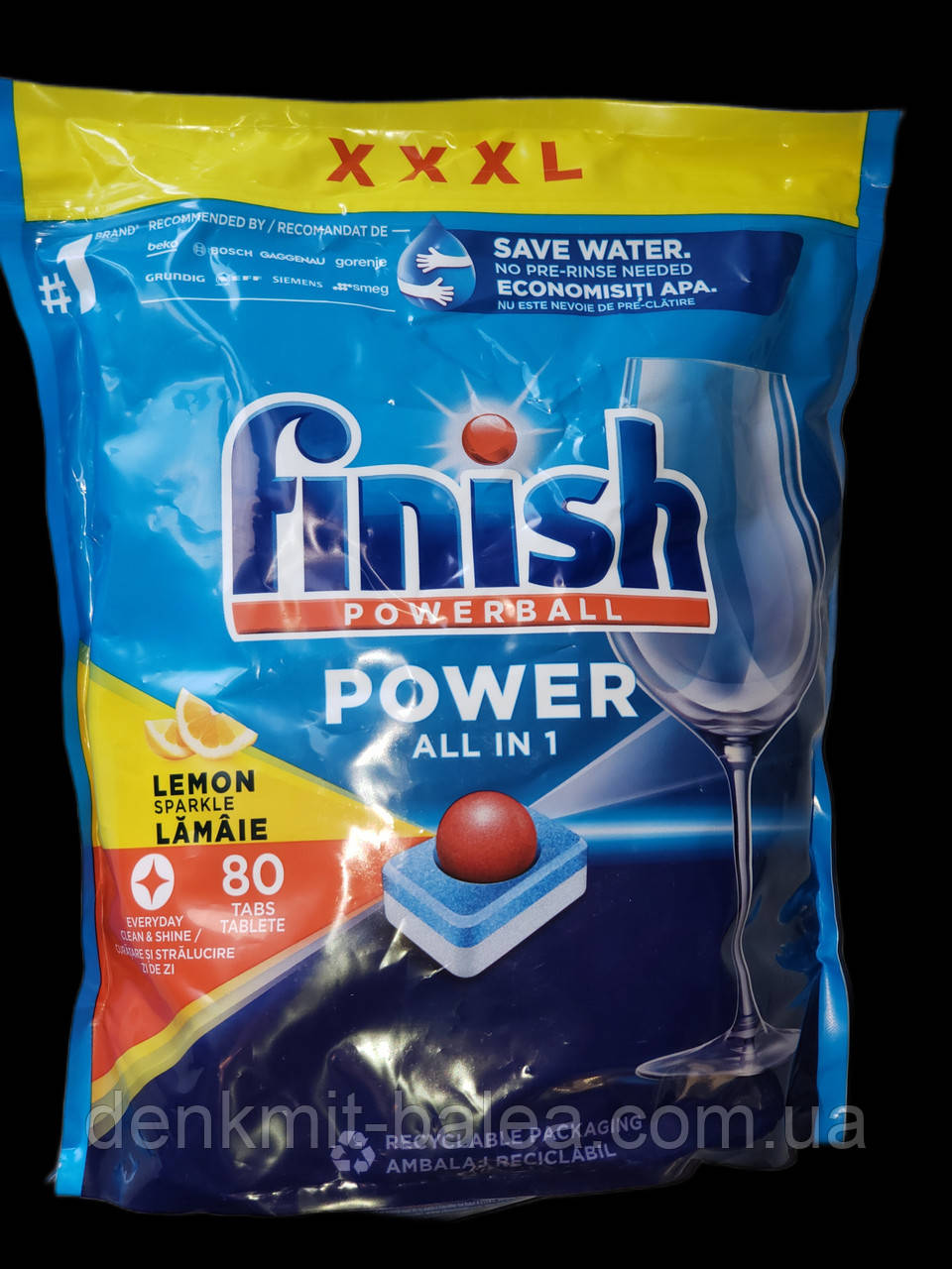Таблетки Фініш все в одному для посудомийних машин Finish Lemon All in 1 80 шт.