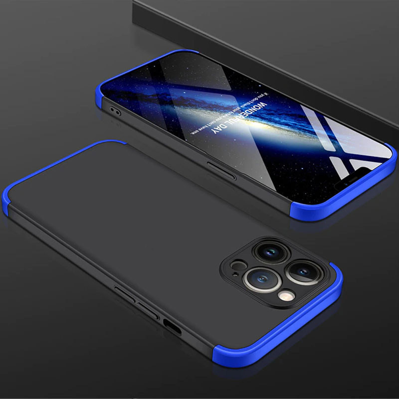 Пластиковая накладка GKK LikGus 360 градусов (opp) для Apple iPhone 13 Pro (6.1") Черный / Синий - фото 2 - id-p1547899048